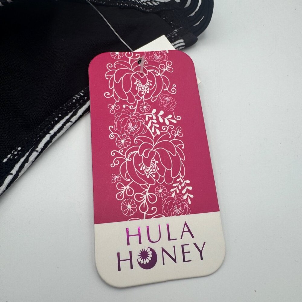 Hula Honey Womens Size L Bikini Bottom Black White Print New With Tags - Picture 3 of 7